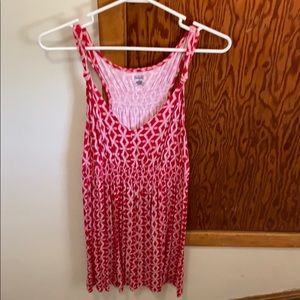 Red patterned dress